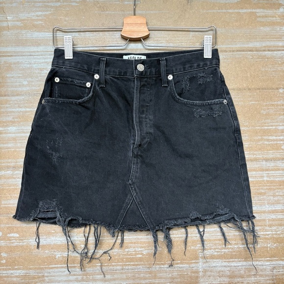 Agolde Dresses & Skirts - Agolde Quinn High Rise Denim Skirt Black Preppy Summer Western Womens 27